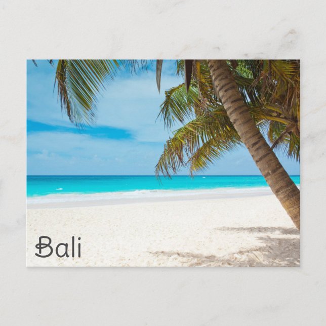 Carte Postale Bali Indonésie Plage tropicale Palm Tree Voyage (Devant)
