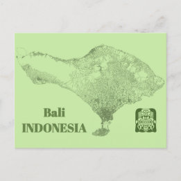 Carte Postale Bali Map