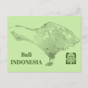 Carte Postale Bali Map