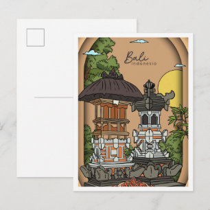 Carte Postale Bali Terre de Dieu Indonésie Voyage
