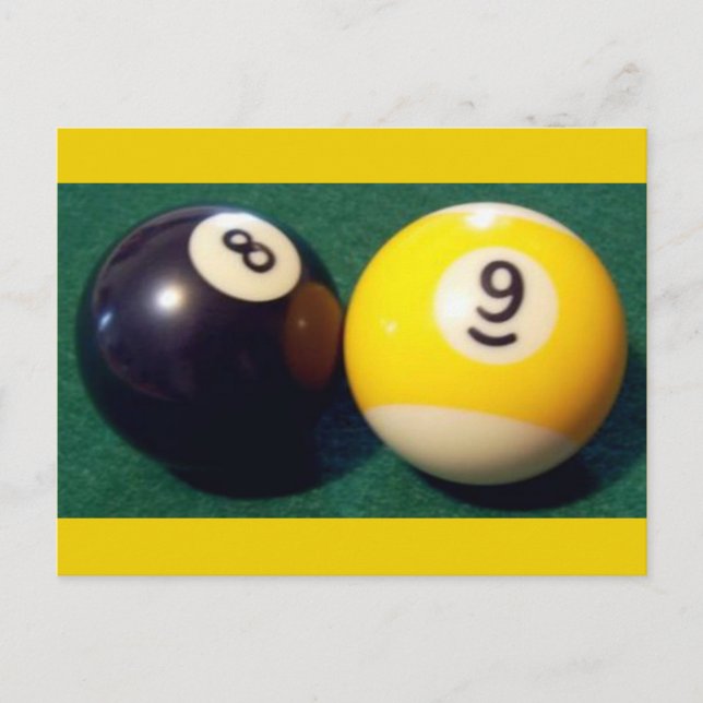 Carte Postale Balle à 8 balles à 9 balles (Devant)