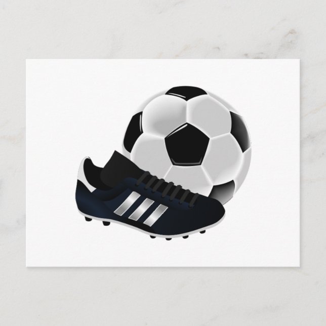 Carte Postale Balle de football et nettoyage (Devant)