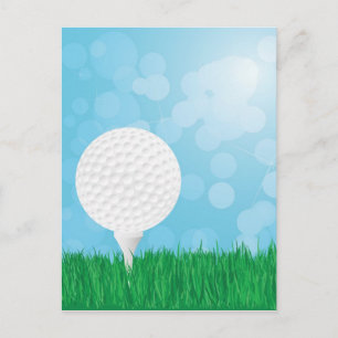 Carte Postale balle de golf sur l'herbe