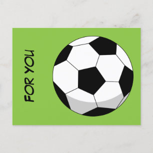 Carte Postale Balle de soccer en dessin   Ajouter votre nom ou v
