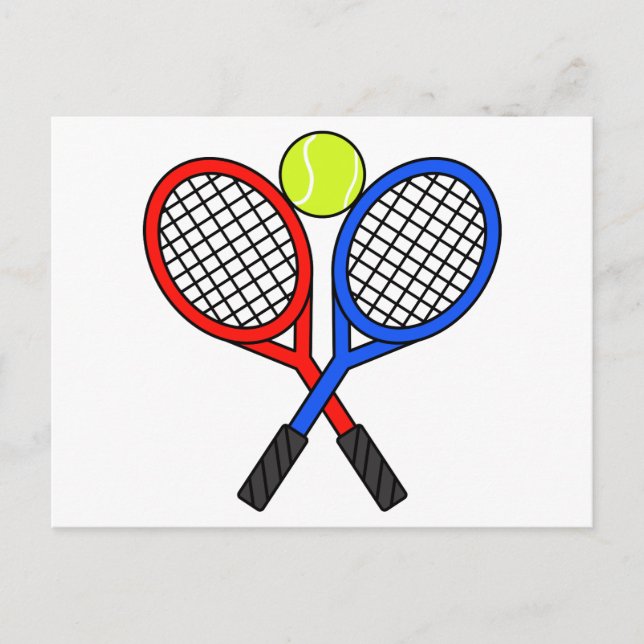 Carte Postale Balle de tennis et raquettes (Devant)