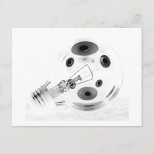 CARTE POSTALE BALLE LUMINEUSE GRAVE B&W NÉGATIF