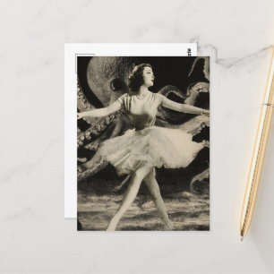 Carte Postale Ballerina Danse avec la pieuvre