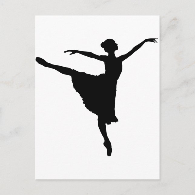 Carte Postale BALLERINA En Pointe (silhouette de ballet Dancer)  (Devant)