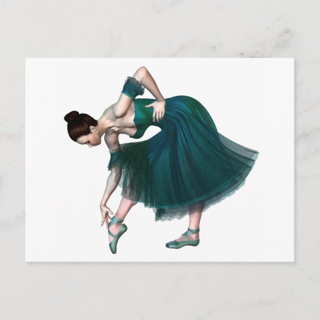 Carte Postale Ballerina en vert (Devant)