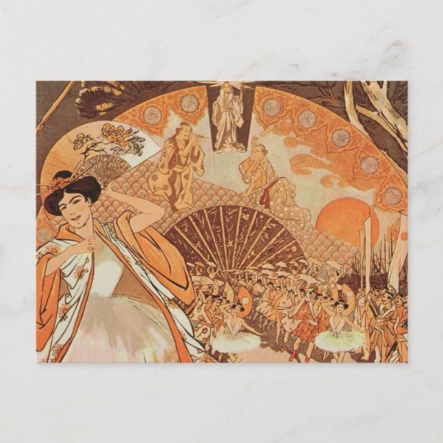 Carte Postale Ballerina Japonaise Steinlen Reve Danse (Devant)