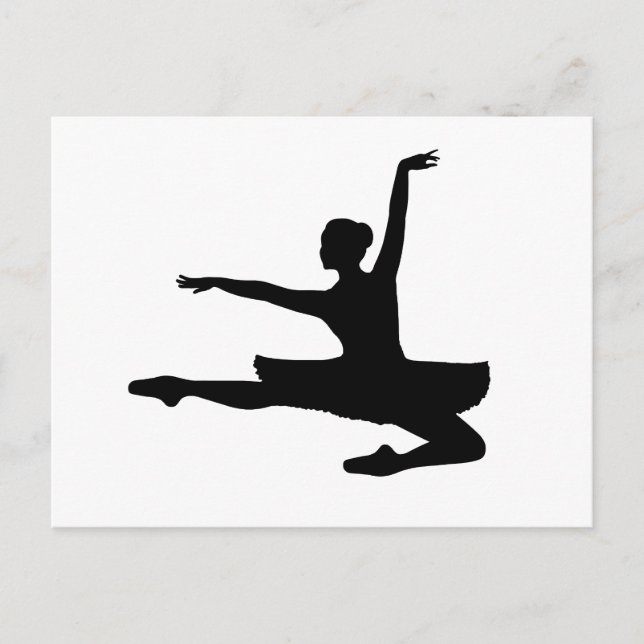Carte Postale BALLERINA JETÉ (silhouette de danse de ballet) ~ (Devant)