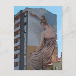 Carte Postale ballerina painting wall building city ballerina