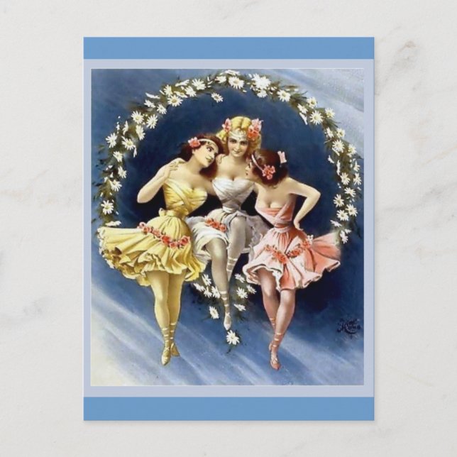 Carte Postale Ballerinas dansantes vintages (Devant)