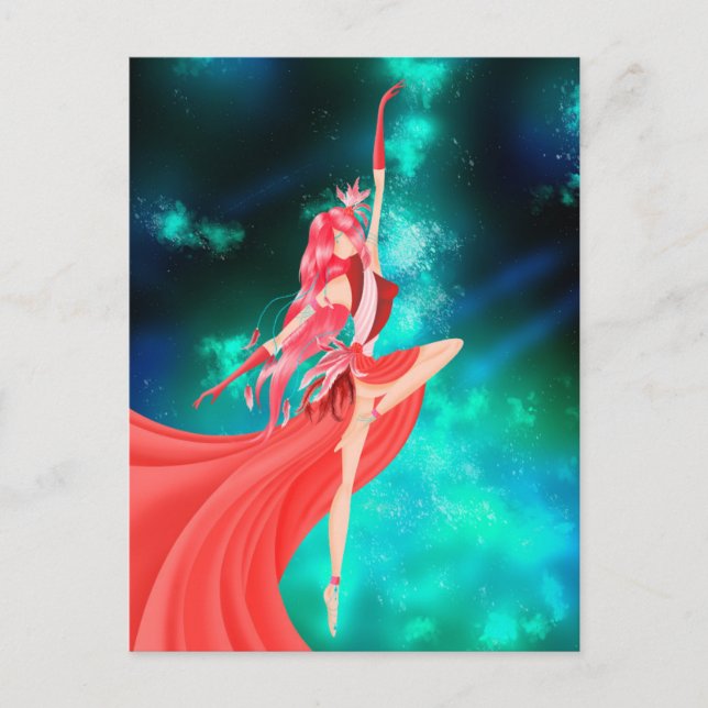 Carte postale Ballerine Ciel nocturne (Devant)
