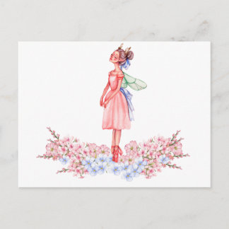 Carte Postale Ballerine dansant à l'aquarelle