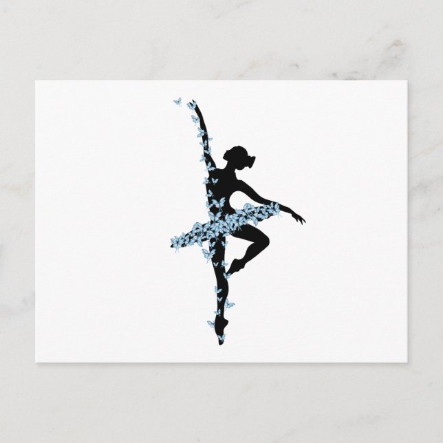 Carte Postale Ballerine de danse aquarelle (Devant)