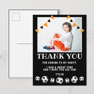 Carte Postale Balles de foot Photo sportive Anniversaire Merci