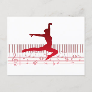 Carte Postale Ballet dancer sur clavier