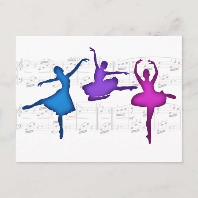 Carte Postale Ballet Day Ballerinas (Devant)