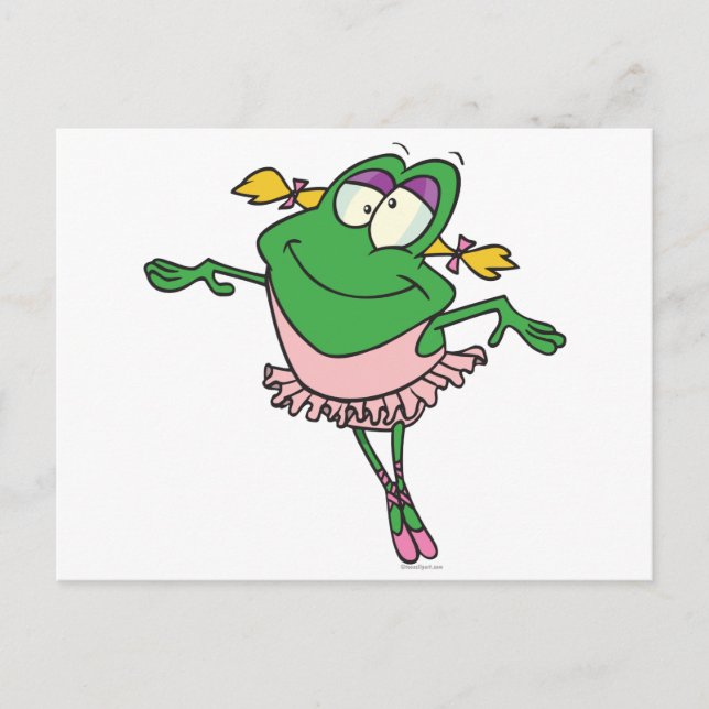 Carte Postale ballet de ballerine stupide mignon grenouille à fr (Devant)