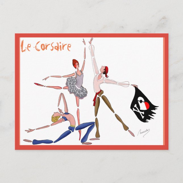 CARTE POSTALE BALLET LE CORSAIRE, CADEAU POUR LE BALLETOMANE (Devant)
