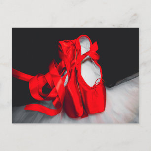 Carte Postale Ballet noir, blanc, rouge