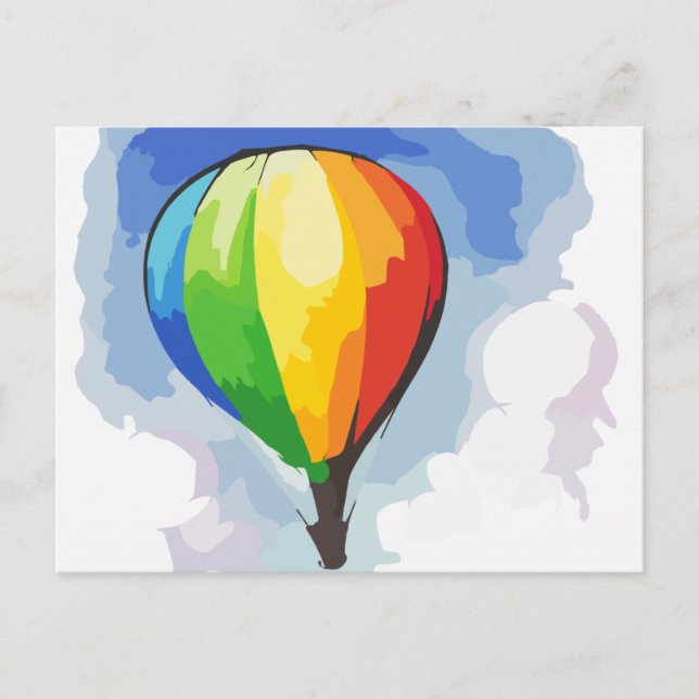 Carte Postale Ballon à air chaud arc-en-ciel (Devant)