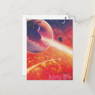 Carte Postale Ballon à air chaud extrême sur paysage volcanique