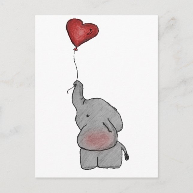 Carte Postale Ballon à éléphant (Devant)