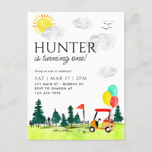 Carte Postale Ballon de fête d'anniversaire Country Club de char