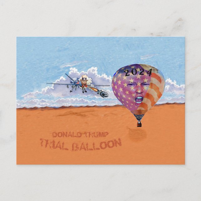 Carte Postale Ballon d'essai Donald Trump 2024 (Devant)