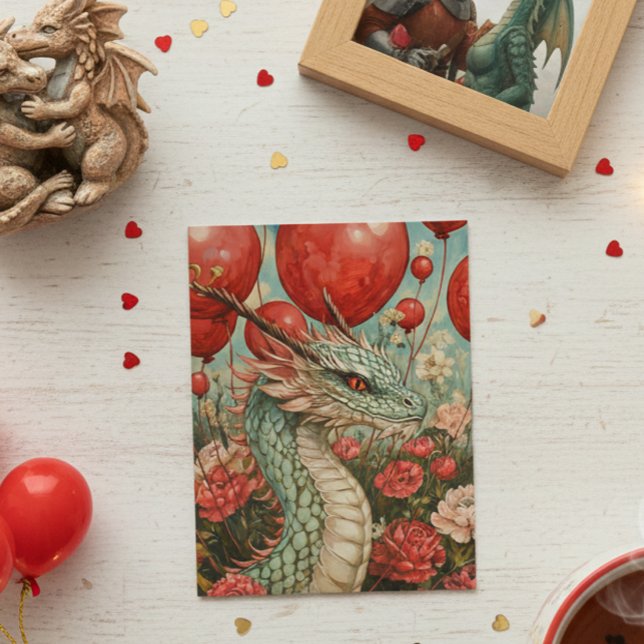 Carte Postale Ballon Dragon Saint-Valentin  (Créateur téléchargé)