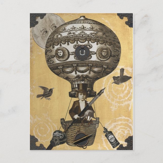 Carte Postale Ballon Steampunk (Devant)