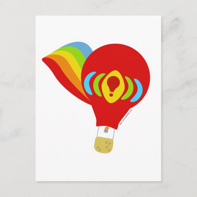 Carte Postale Ballons à air chaud arc-en-ciel mignon (Devant)