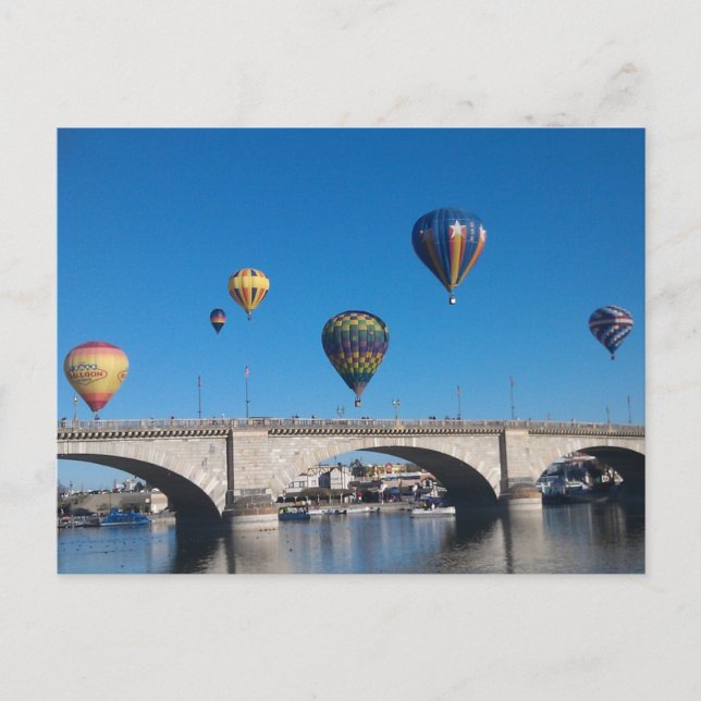 Carte Postale Ballons à air chaud au-dessus du pont de Londres (Devant)
