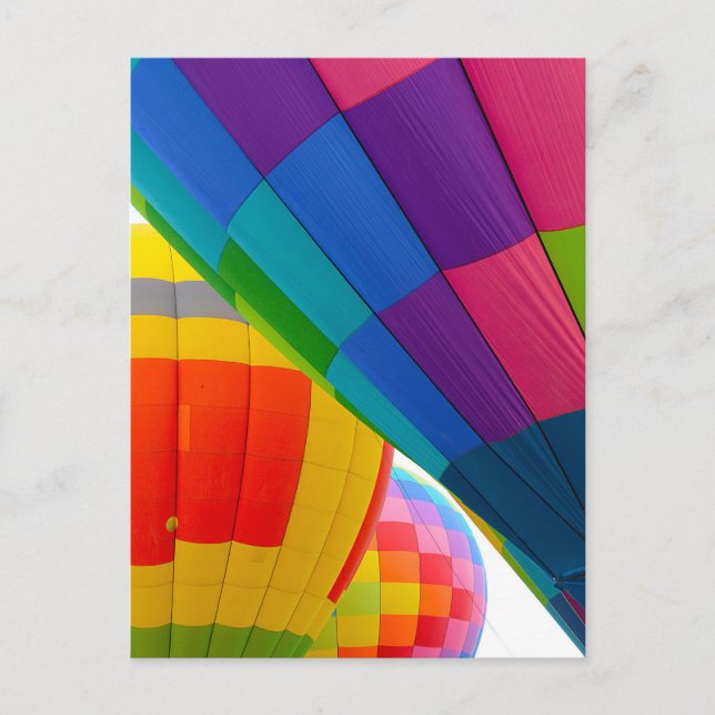 Carte Postale Ballons à air chaud aux couleurs vives (Devant)