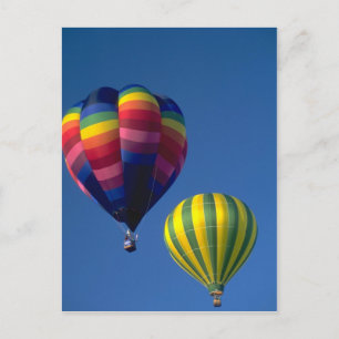 Carte Postale Ballons À Air Chaud, Jaune / Vert Et Multiples