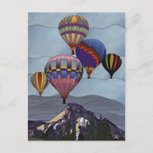 Carte Postale Ballons à air chauds en verre souillé