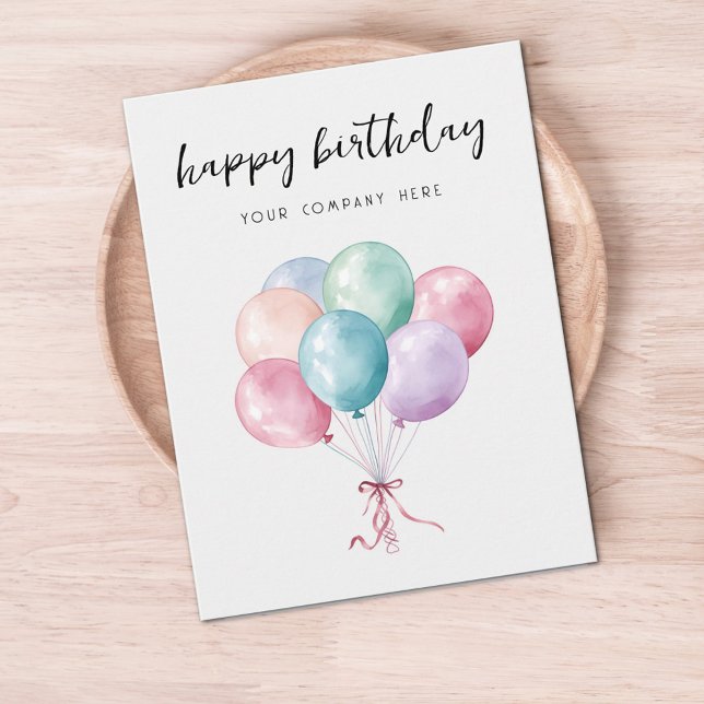 Carte Postale Ballons Aquarelle Pastel Joyeux Anniversaire Entre (Créateur téléchargé)