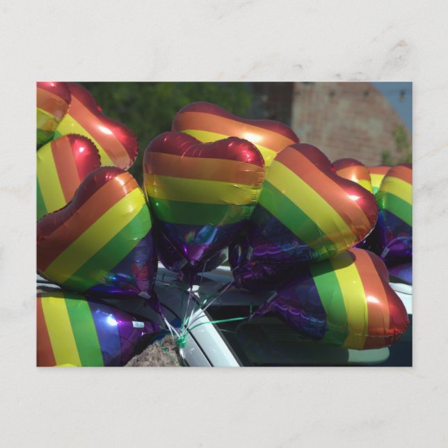 Carte Postale ballons arc-en-ciel (Devant)