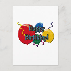 Carte Postale Ballons d'anniversaire