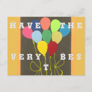 Carte Postale Ballons d'anniversaire colorés Design graphique