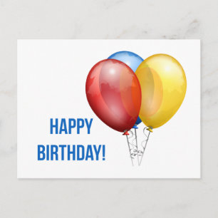 Carte Postale Ballons d'anniversaire colorés et heureux