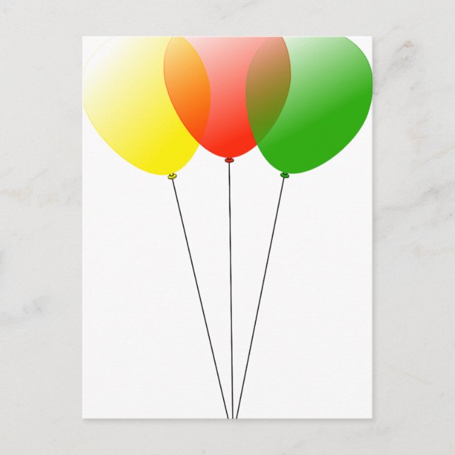 Carte Postale Ballons de ballon personnalisez les Anniversaires (Devant)
