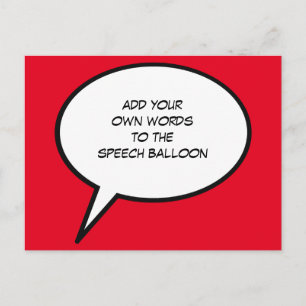 Carte Postale ballons de discours de dessin animé sur mesure