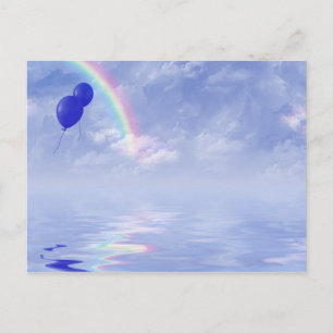 Carte Postale Ballons et arc-en-ciel