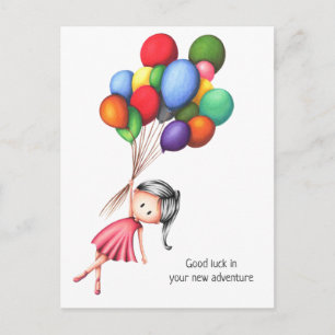 Carte Postale Ballons filles mignonnes Adieu personnalisé