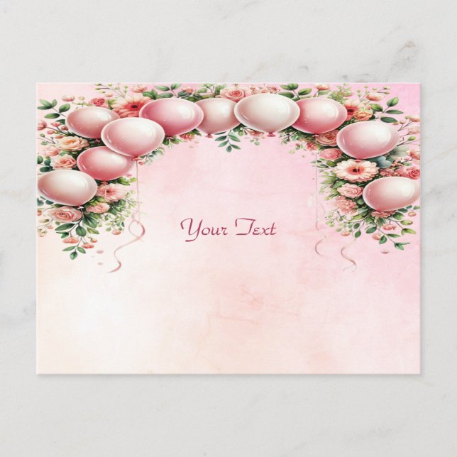 Carte postale Ballons roses (Devant)