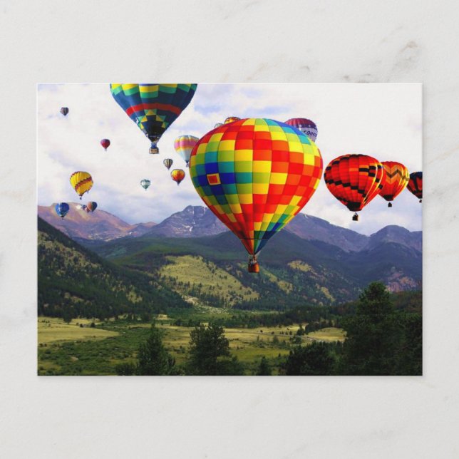 Carte Postale Balloon à air chaud dans les Rocheuses (Devant)