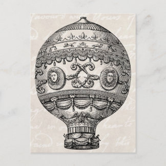 Carte Postale Balloon à air chaud vintage Aéronef rétro Anciens